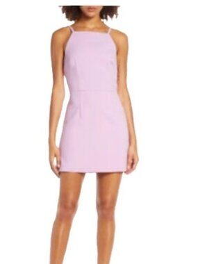 French Connection: Whisper Lilac Pink Spaghetti Strap Sheath Mini Dress
